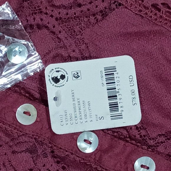 NWT FP Jae Button Up Top- CRUSHED BERRY - Picture 4 of 4